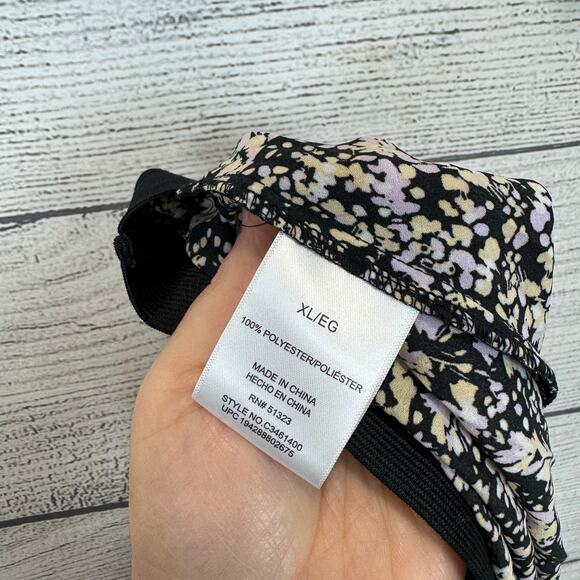 Vince Camuto Women's Black Floral Pleated Pull On Midi Skirt Size XL - Picture 7 of 7